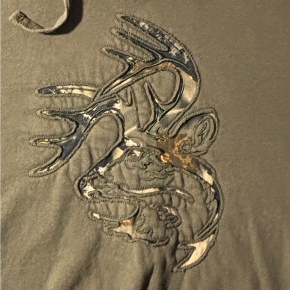 Legendary Whitetails Green Hoodie Camo Deer Head Appliqué Outdoors  Size M SKU23 - Picture 5 of 8